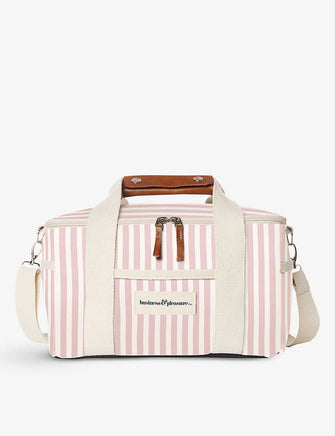 Striped coated canvas cooler