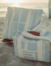 Striped coated-canvas cooler bag