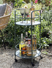 Round powder-coated steel drinks trolley 79cm