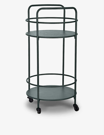 Round powder-coated steel drinks trolley 79cm