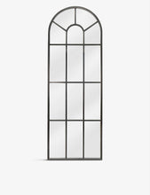 Fulbrook arched powder-coated steel mirror 170cm x 60cm