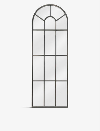 Fulbrook arched powder-coated steel mirror 170cm x 60cm