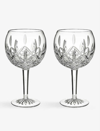 Lismore 1952 crystal-glass balloon wine glasses set of two