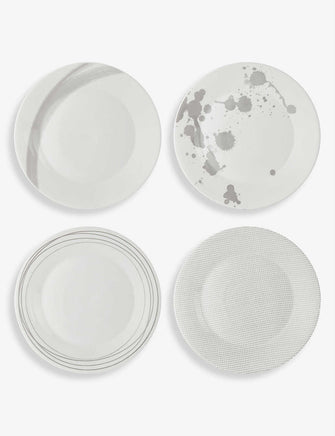 Pacific assorted porcelain plates set of four