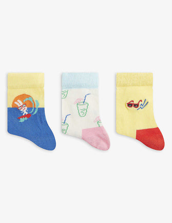 Travel pack of three cotton-blend socks 1-9 years