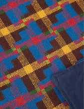 Checked waterproof wool picnic blanket 160cm x 150cm