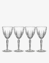 Marquis Sparkle engraved crystal wine glasses set of four