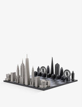 London v New York stainless-steel and wood 32-piece chess set