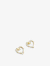 Hunti heart-shaped brass and stainless steel stud earrings