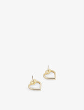 Hunti heart-shaped brass and stainless steel stud earrings