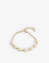 Darsia brass and faux-pearl bracelet