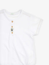 Short-sleeved woven-piqué bodysuit 1 - 18 months