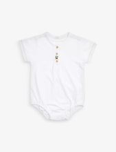 Short-sleeved woven-piqué bodysuit 1 - 18 months