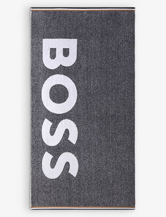 Logo-print cotton beach towel 90cm x 170cm