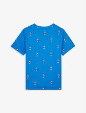 Logo-embroidered flamingo-print cotton T-shirt 6-12 years