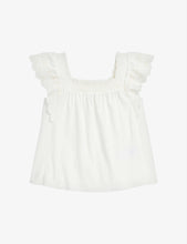 Embroidered frill sleeve cotton-jersey top 5-6 years