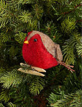 Robin peg-attachment felt Christmas decoration 8cm