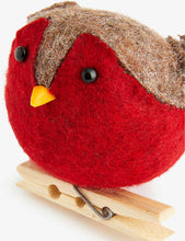 Robin peg-attachment felt Christmas decoration 8cm