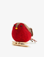 Robin peg-attachment felt Christmas decoration 8cm