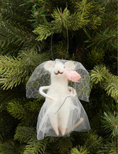 Bride Mouse padded wool-felt Christmas decoration 11cm