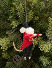 Ringmaster Mouse padded wool-felt Christmas decoration 15cm