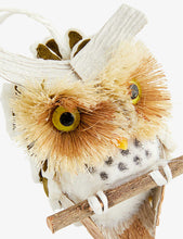 Owl small paper Christmas decoration 7cm