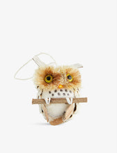 Owl small paper Christmas decoration 7cm