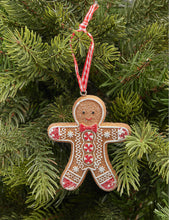 Decorated gingerbread man Christmas decoration 15cm