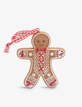 Decorated gingerbread man Christmas decoration 15cm