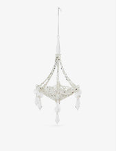 Chandelier glitter-embellished glass Christmas decoration 21cm