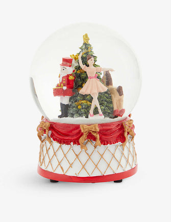 Ballerina snowdome resin and glass Christmas ornament 14cm