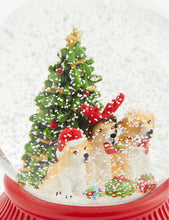 Puppy snowdome resin and glass Christmas ornament 18cm