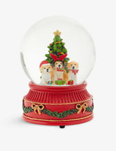 Puppy snowdome resin and glass Christmas ornament 18cm