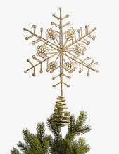 Glitter-embellished snowflake tree topper 35cm