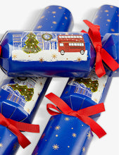 London-print paper Christmas crackers pack of six