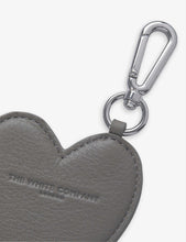 Logo-embossed leather heart keyring