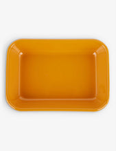 Two-tone enamelled steel serving tray 21cm x 14 cm