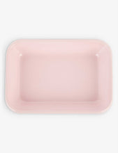 Two-tone enamelled steel serving tray 21cm x 14 cm