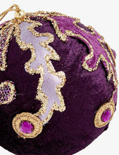 Embroidered and gemstone-embellished Christmas decoration 10cm