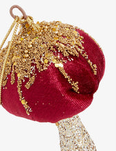 Embellished mushroom velvet Christmas decoration 13cm