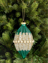 Faux-pearl embellished glass Christmas decoration 10cm