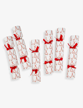 Candy Cane graphic-print paper Christmas crackers pack of six