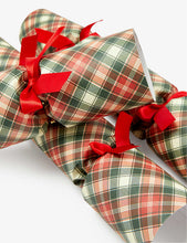 Traditional Tartan checked paper Christmas crackers pack of six