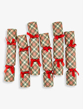 Traditional Tartan checked paper Christmas crackers pack of six