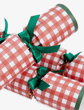 Gingham print paper Christmas crackers pack of six