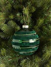 Heir stripe-print glass Christmas decoration 10cm