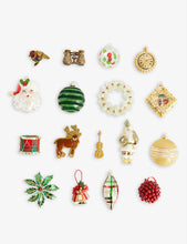 Heir stripe-print glass Christmas decoration 10cm