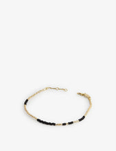 Asym 18ct yellow gold-plated brass and glass bead bracelet