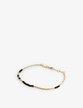 Asym 18ct yellow gold-plated brass and glass bead bracelet