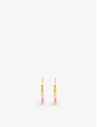 Candy Eldorado 18ct yellow gold-plated brass and glass bead hoop earrings